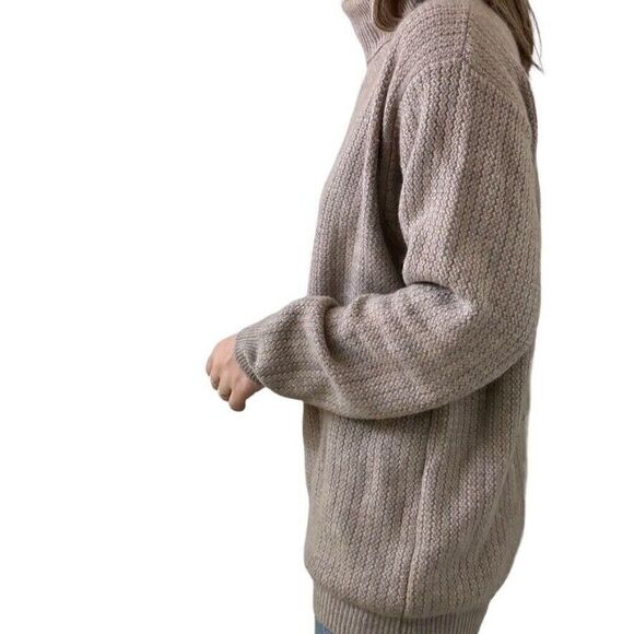 NWT Loro Piana Mens 100% Cashmere Tan Ribbed Turtleneck Luxury Sweater Sz L - Picture 8 of 11